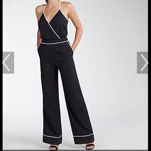 🆕 Express black jumpsuit with white piping